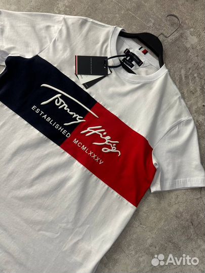 Футболка Tommy Hilfiger белая Established мужской