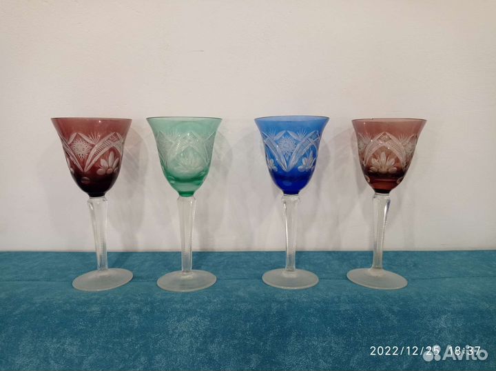 Хрустальные цветные бокалы Германия