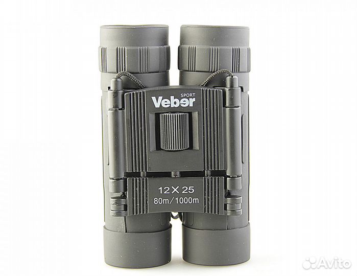 Бинокль бн 12x25 veber-sport черный