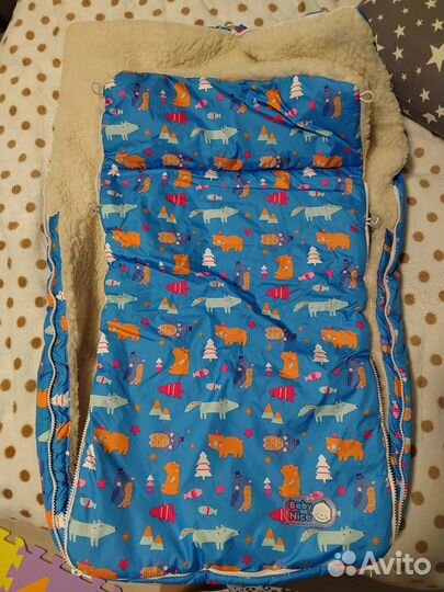 Зимний конверт в коляску на овчине