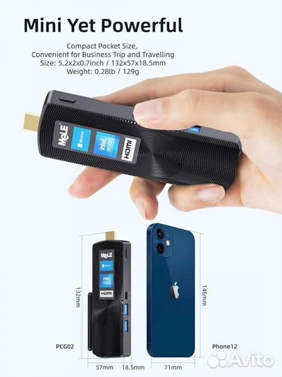 Мини-пк без вентилятор MeLe DIY 8G 256G Windows 11