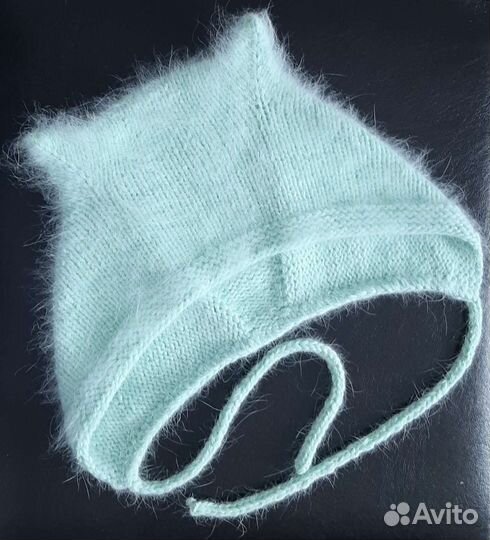 Котошапка, чепчик из пуха норки, вяжу на заказ