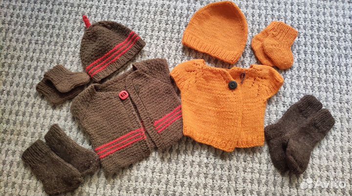 Теплые вещи для новорожденных, двойни