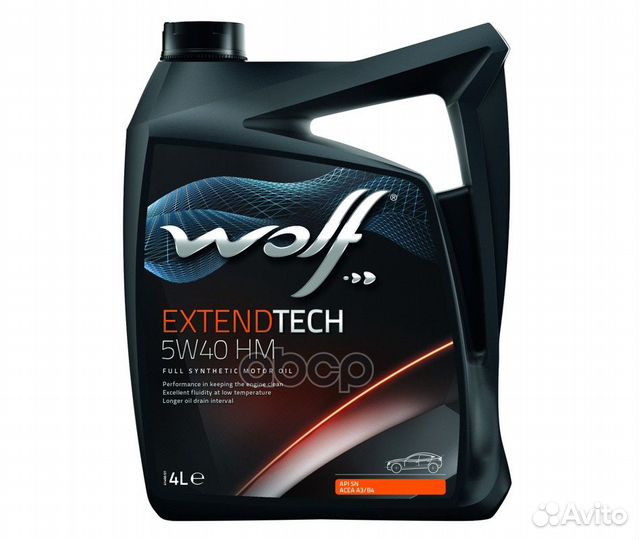 Масло 5W40 extendtech HM SN/CF 4л Wolf