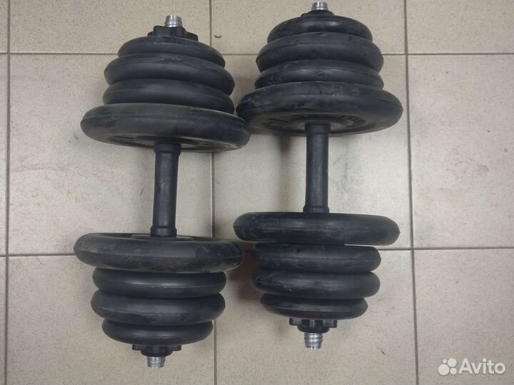 Гантели разборные обрезиненные по 24кг каждая