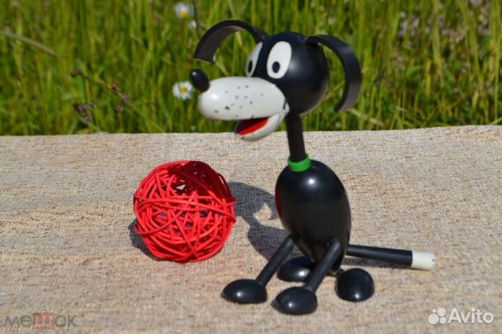 Игрушка Собака СССР Колкий пластик Большая фхи