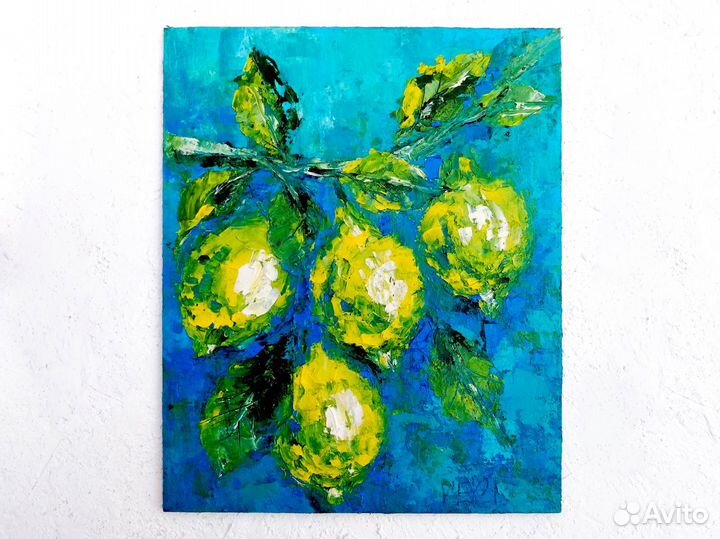 Картина маслом Лимоны в саду