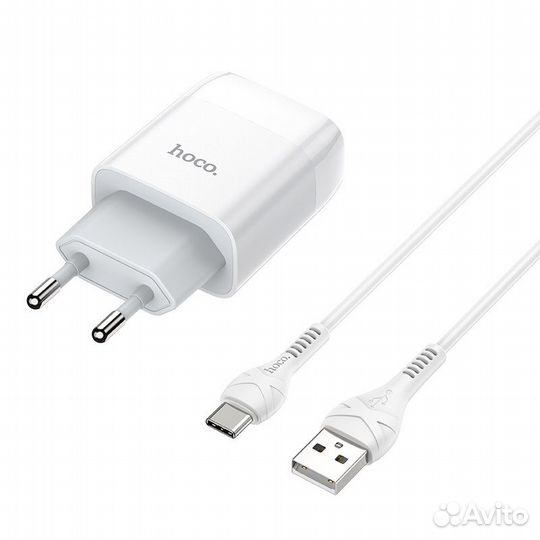 Адаптер Hoco C72A 2.1A с кабелем Type-C