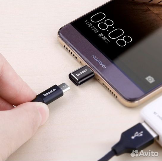 Переходник Baseus OTG с microusb (F) на TypeC camo