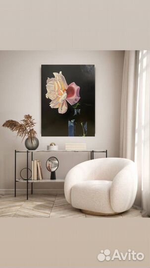 Картина маслом интерьерная роза