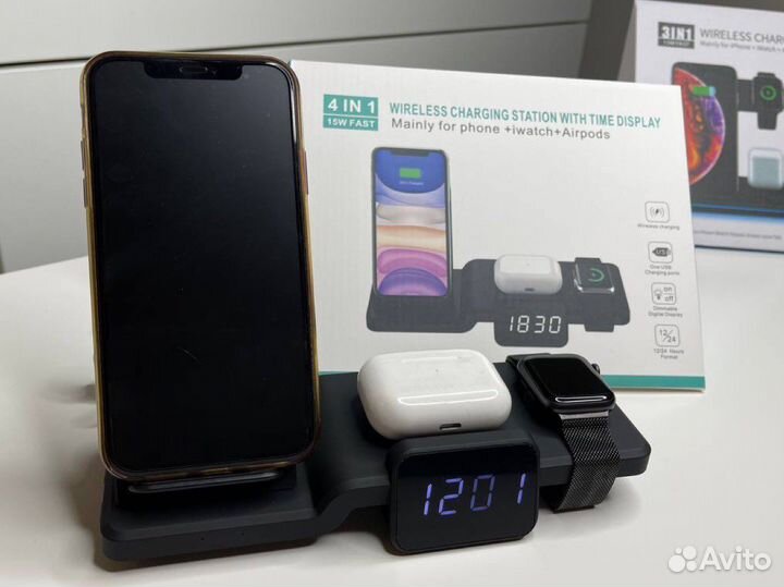 Зарядная станция для iPhone fast charger 4 в 1