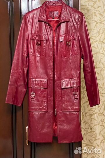 Кожаный плащ женский натуральная кожа размер М