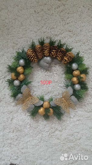 Новогодний венок на дверь