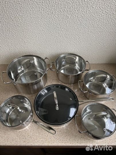 Набор кухонной посуды Bergner, 12 предметов, новый