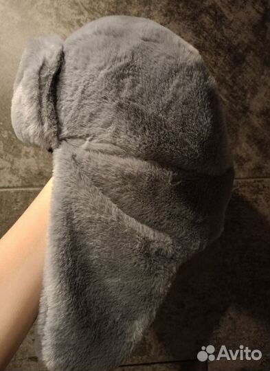 Шапка ушанка из экомеха