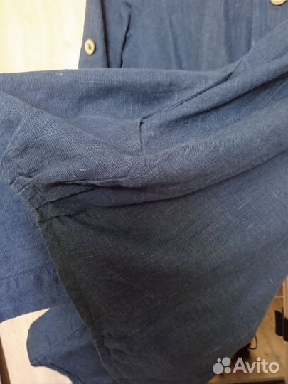 Пиджак женский 100% лён синего цвета