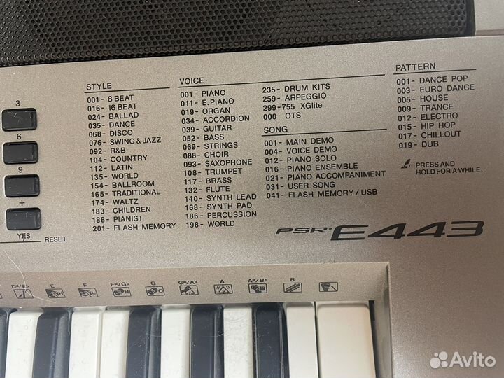 Синтезатор yamaha psr e443