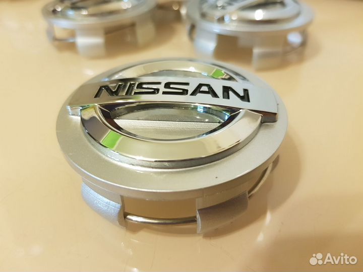 Заглушки литых дисков колпачки Nissan 60мм