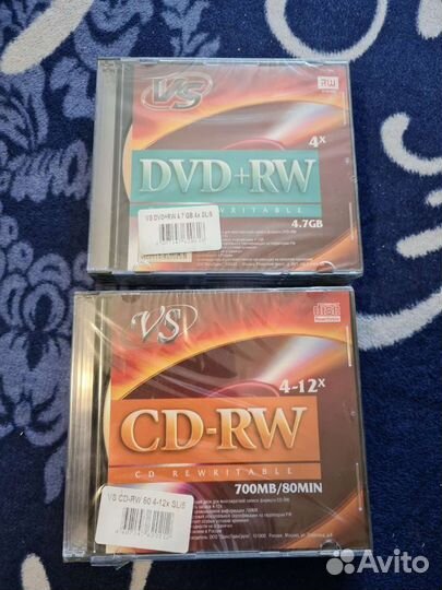 Болванки диски dvd и сд rv новые чистые 5 шт