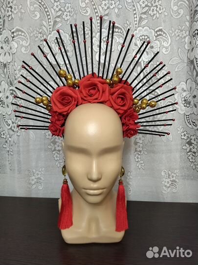 Корона с серьгами, комплект Соблазн