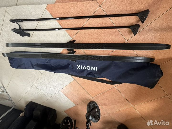 Лыжи беговые 147 см с палками и чехлом