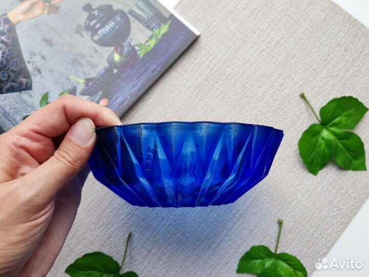 Салатник ваза для фруктов СССР цветное стекло