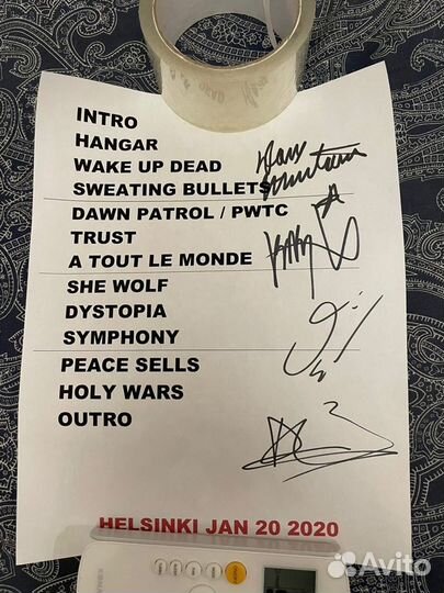 Автограф Dave Mustaine megadeth