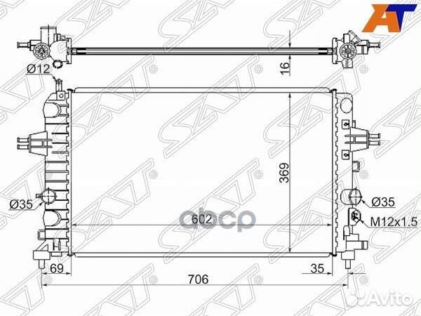 Радиатор opel astra H 1.6/1.8 2004-2010 /zafira