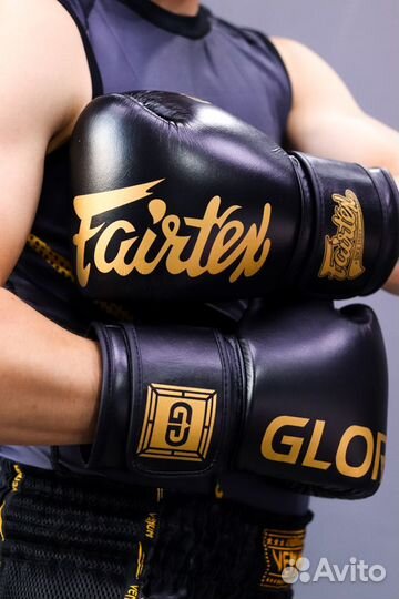 Боксерские перчатки Glory Fairtex Black