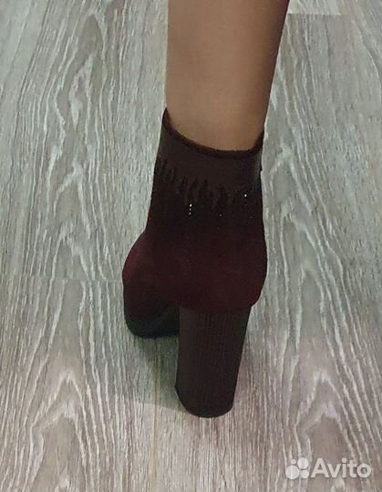 Ботильоны зимние женские новые натуральная замша