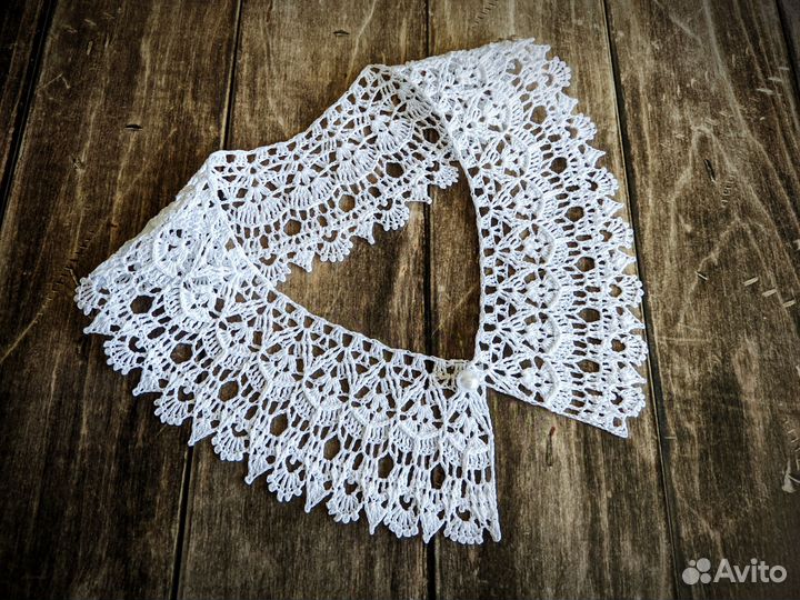 Воротничок вязаный ажурный Воротник рельефный