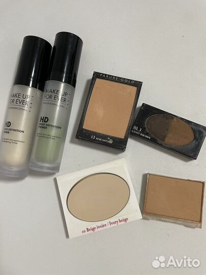 Пудры и кисти dior, clarins, guerlain