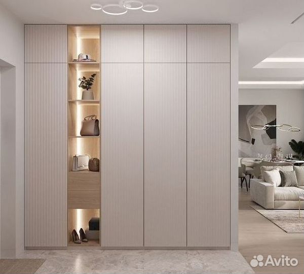 Шкаф распашной с фрезеровкой