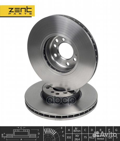 Z06075 диск тормозной передний BMW X5 3.0/4.4