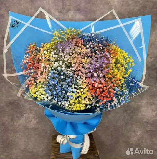 Гипсофилы с открыткой