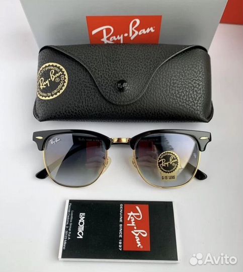 Солнцезащитные очки ray ban clubmaster пепельный