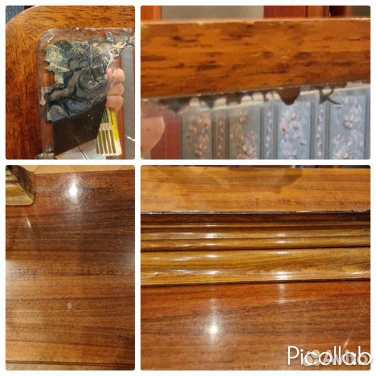 Винтажное трюмо туалетный столик с зеркалом, пуфом