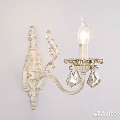 Eurosvet 3281/1 белый с золотом/тонированный хруст