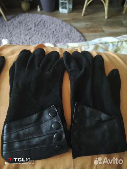 Перчатки женские кожаные новые