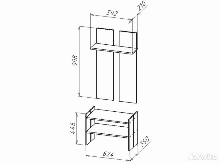 Вешалка с тумбой в прихожую