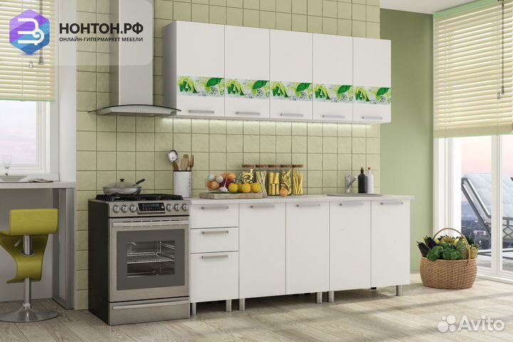 Кухня Скарлетт 2.0 м мелисса / белый