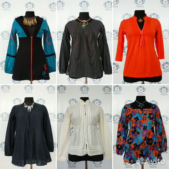 Новые бохо Этно Рубашки Блузы Кофты хлопок 44-48