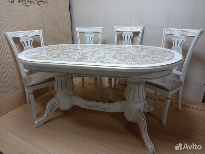 Стол Версаче Лапка мрамор