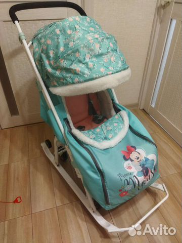 Детские санки коляска с колесами