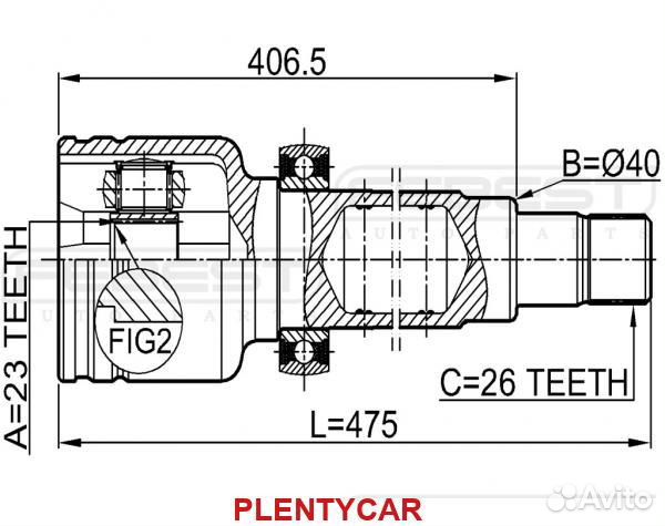 Шрус внутренний Ford Focus 2/C-Max cvp8105k