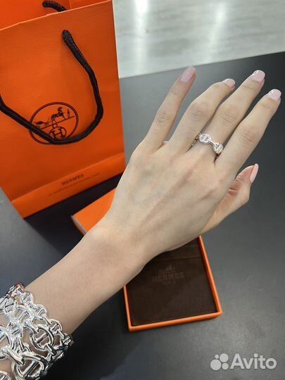 Кольцо Hermes тонкое