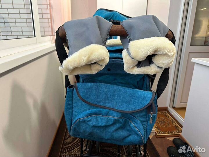 Санки-коляска galaxy glory бирюзовый