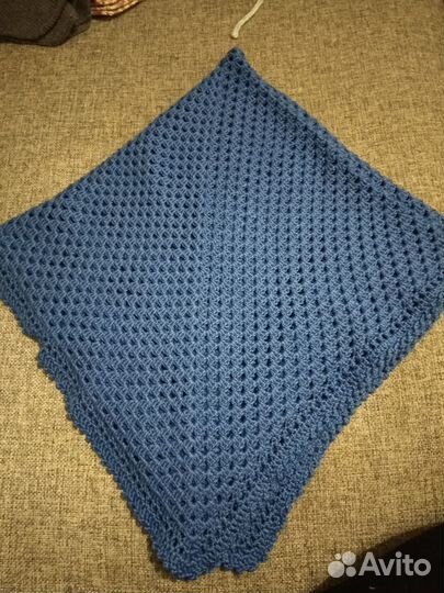 Вязаный плед ручная работа