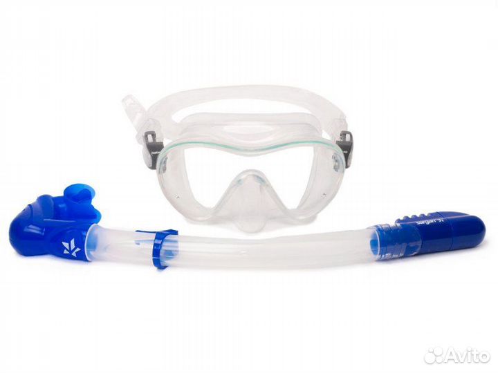 Комплект маска и трубка Агидель Clear Bright Blue