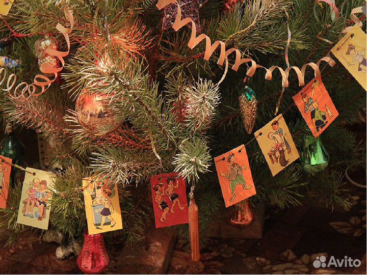 Елочные игрушки 50-х годов, СССР (коробка)